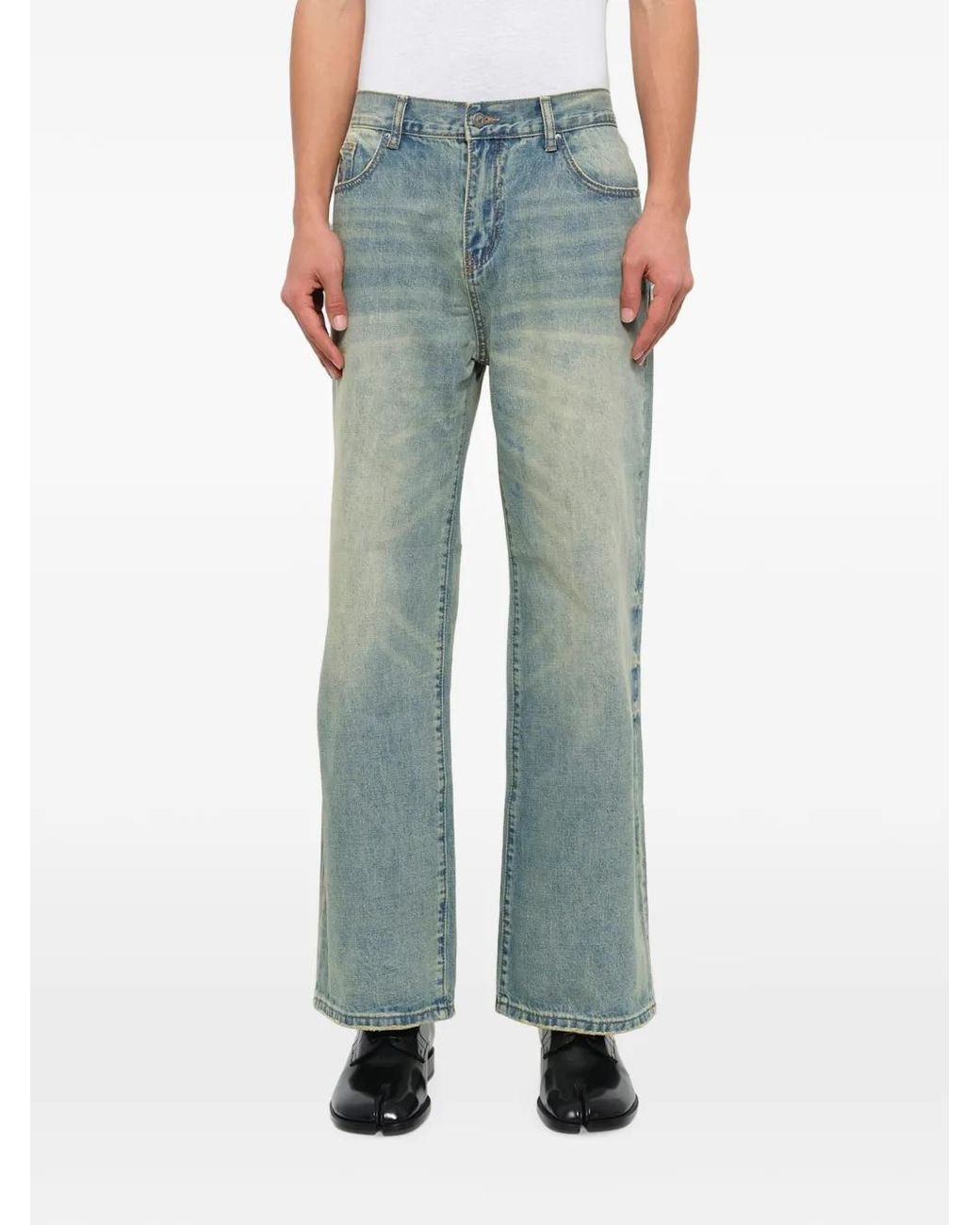 Kidsuper Blue Jean Droit À Colombe Brodée for men