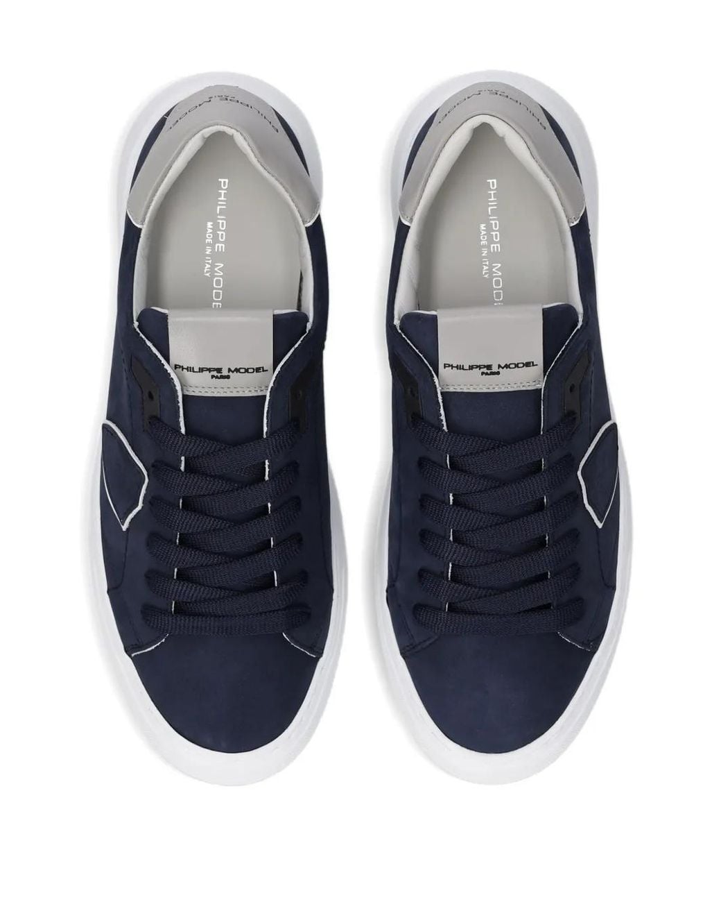 Philippe Model Blue Nubuck Low-Top Sneakers for men