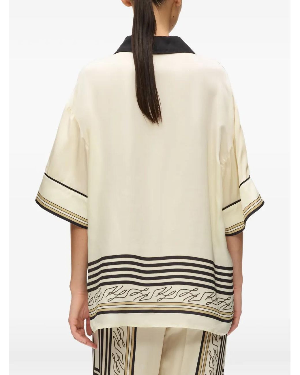 Karl Lagerfeld Gestreept Blouse in het White