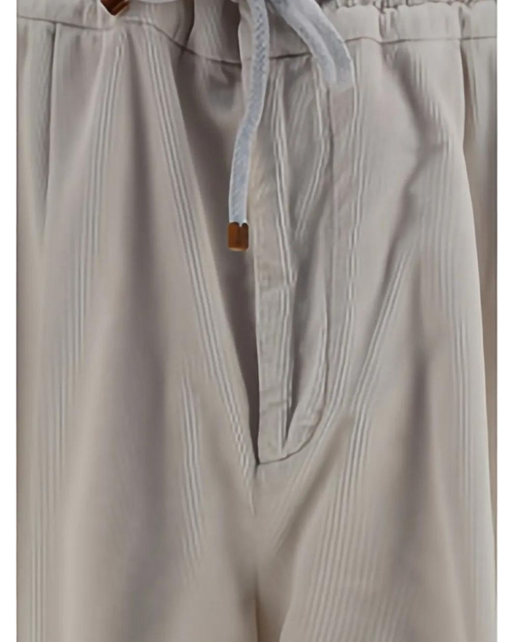 Brunello Cucinelli Gray Garment-Dyed Cotton Narrow Wale Corduroy Trousers With Drawstring And Double Pleats for men
