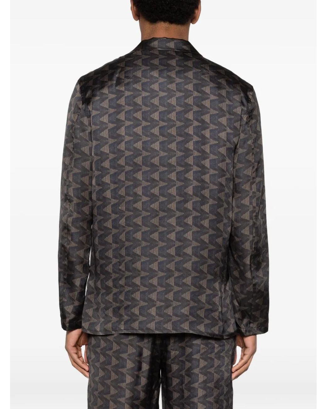 Giorgio Armani Gray Geometric-Patterned Blazer for men