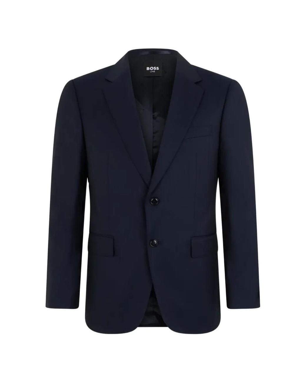 Boss Blue Single-Breasted Blazer for men
