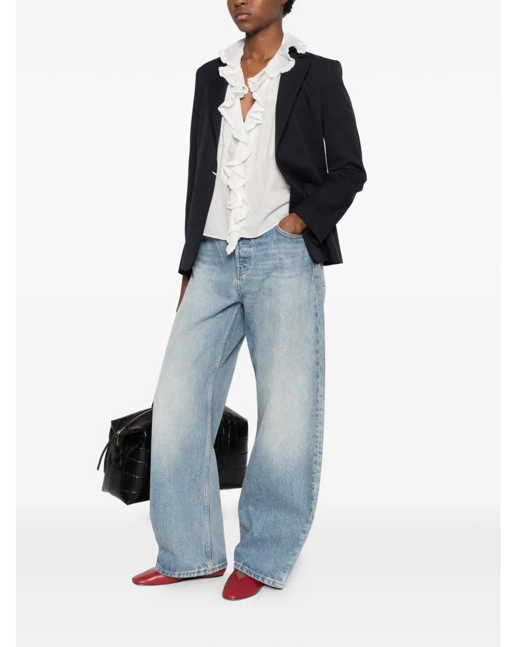 Emme Blue Single-Breasted Notched-Lapels Jacket