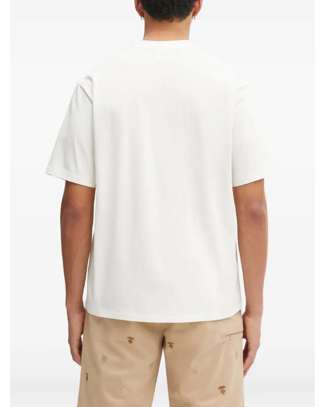 A Bathing Ape White Palm Tree Camo Logo-Print T-Shirt for men