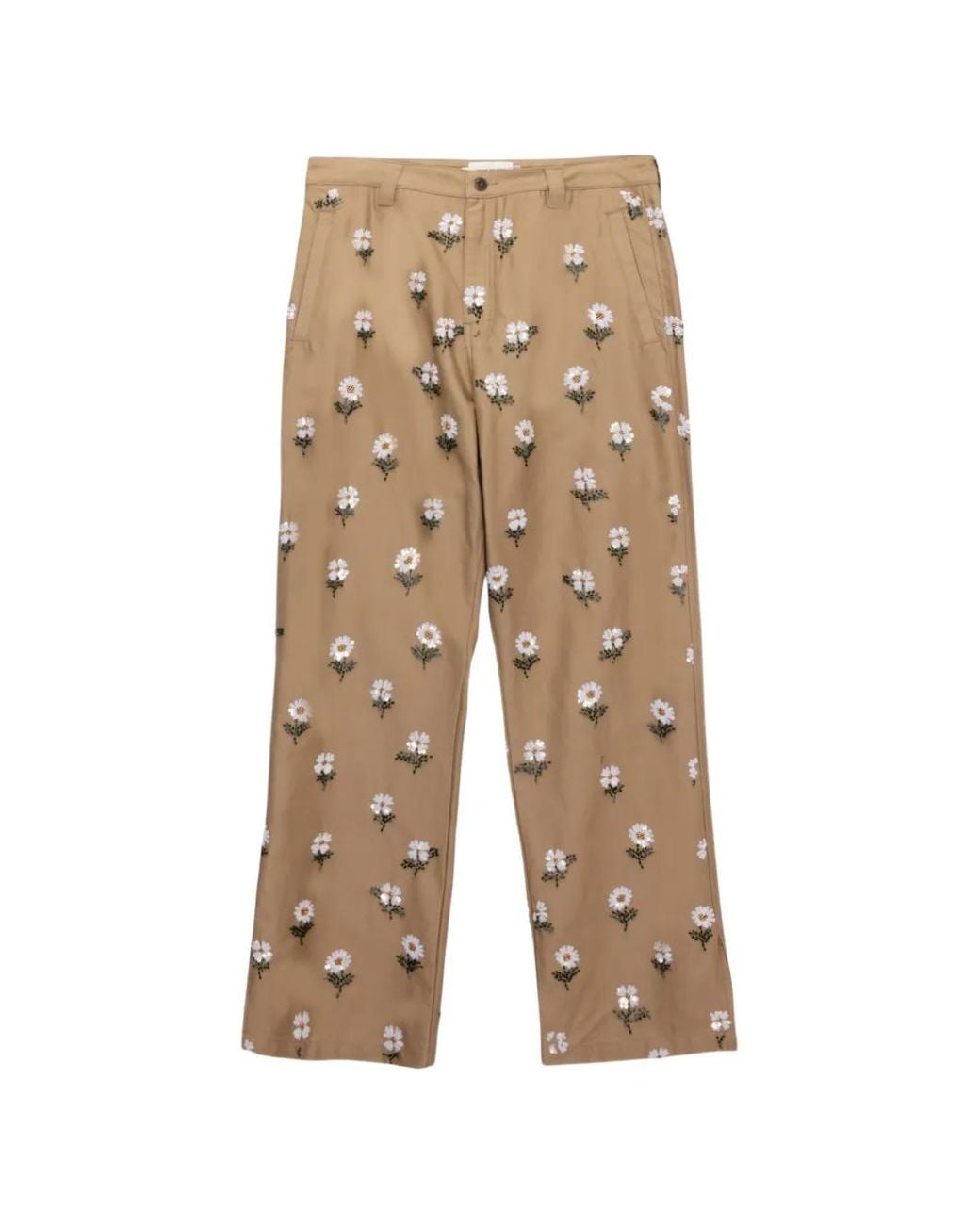 Honor The Gift Natural Beaded Flower Trousers for men