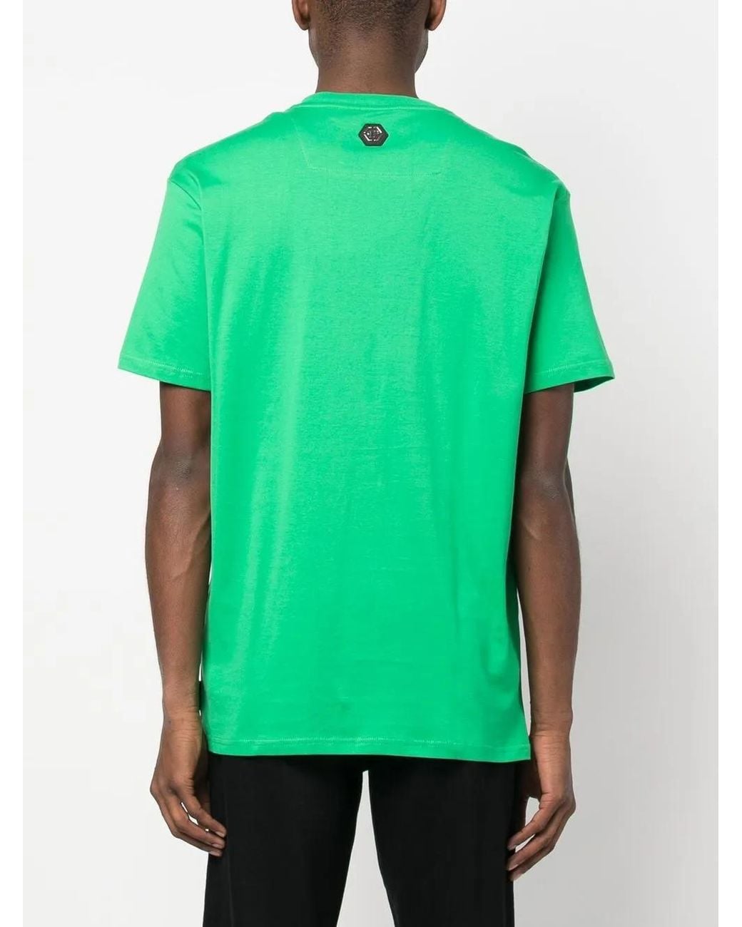 Philipp Plein Green Snake-Print Short-Sleeve T-Shirt for men