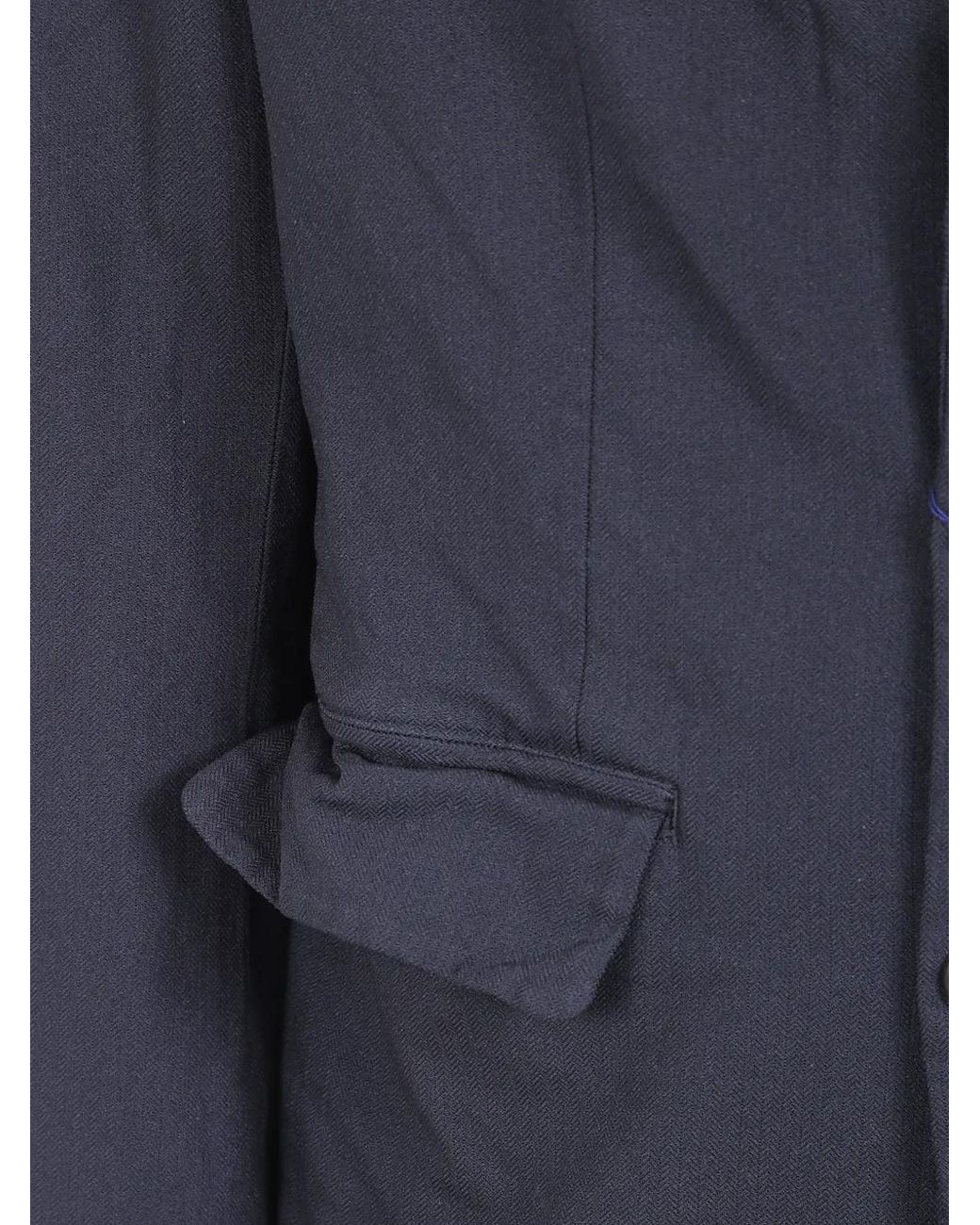 Junya Watanabe Blue Herringbone-Pattern Single-Breasted Blazer for men