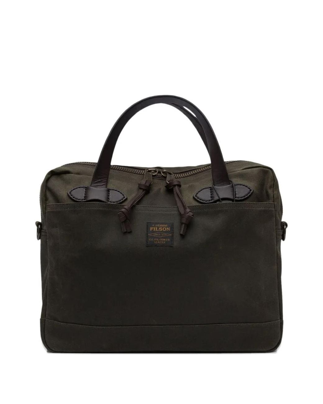 Filson Black Logo-Patch Cotton Shoulder Bag for men