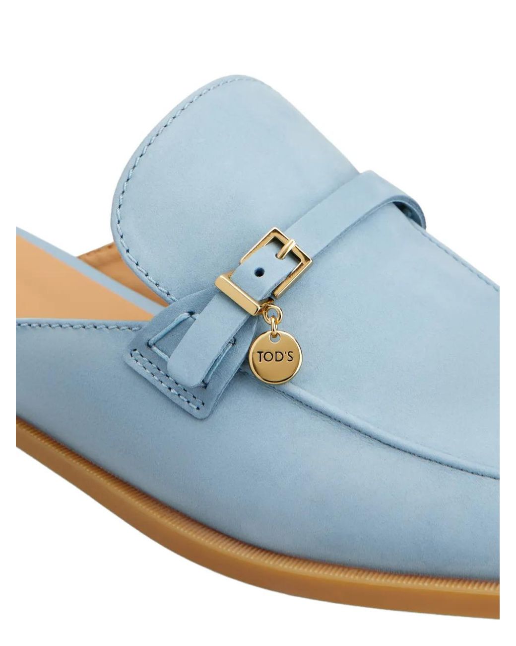 Tod's Blue Buckle-Detail Leather Mules