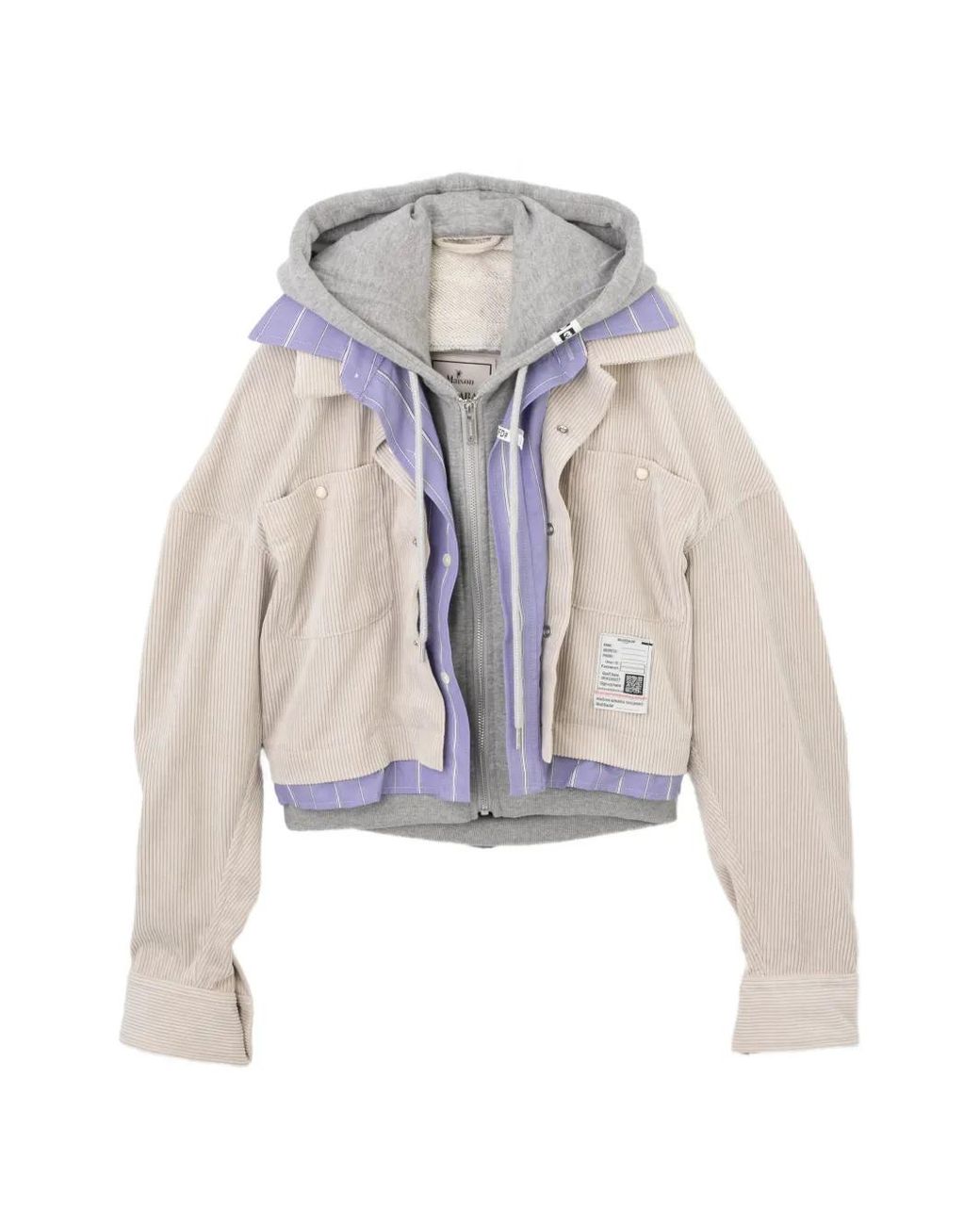 Maison Mihara Yasuhiro White Distressed Denim Jacket