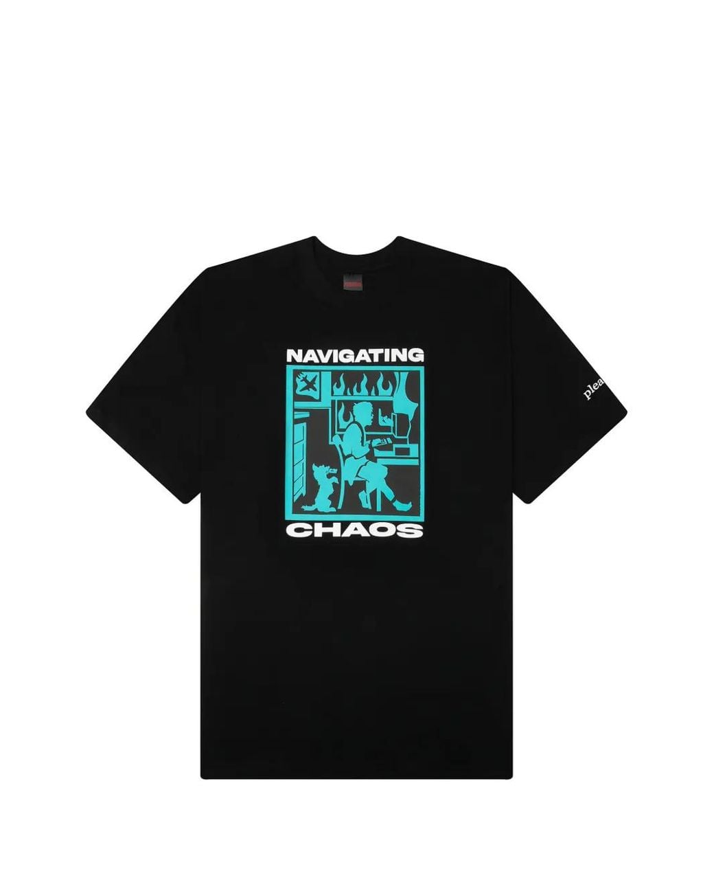 Pleasures Black Navigate T-Shirt for men
