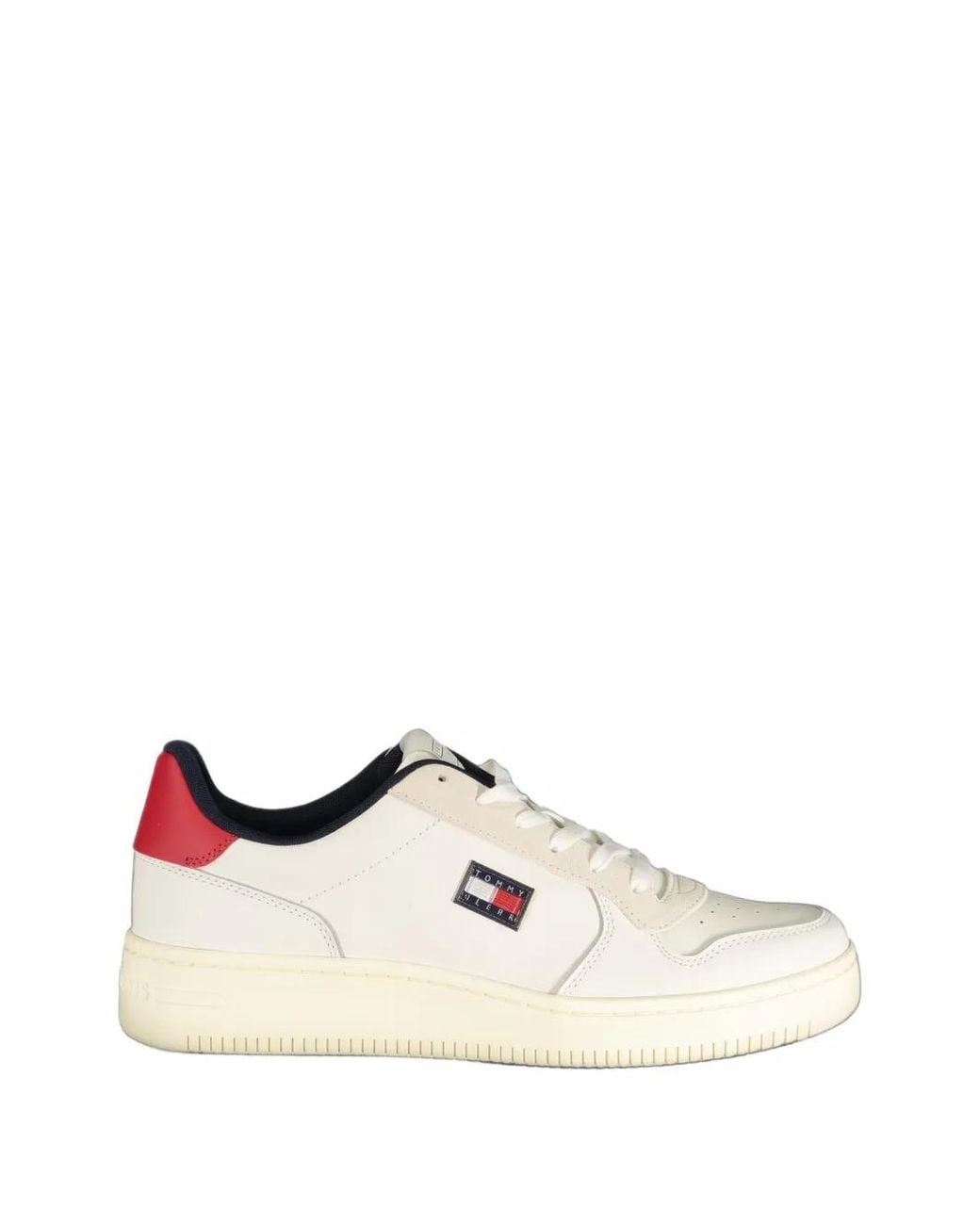 Tommy Hilfiger White Retro Basketball Panelled Sneakers for men