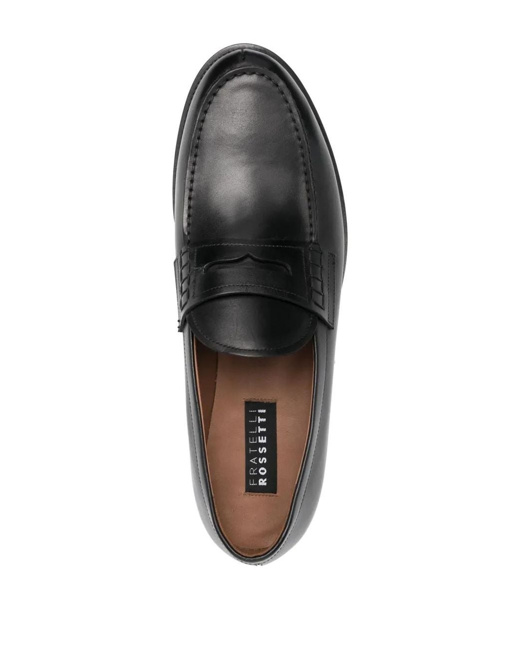Fratelli Rossetti Black Penny Leather Loafers for men