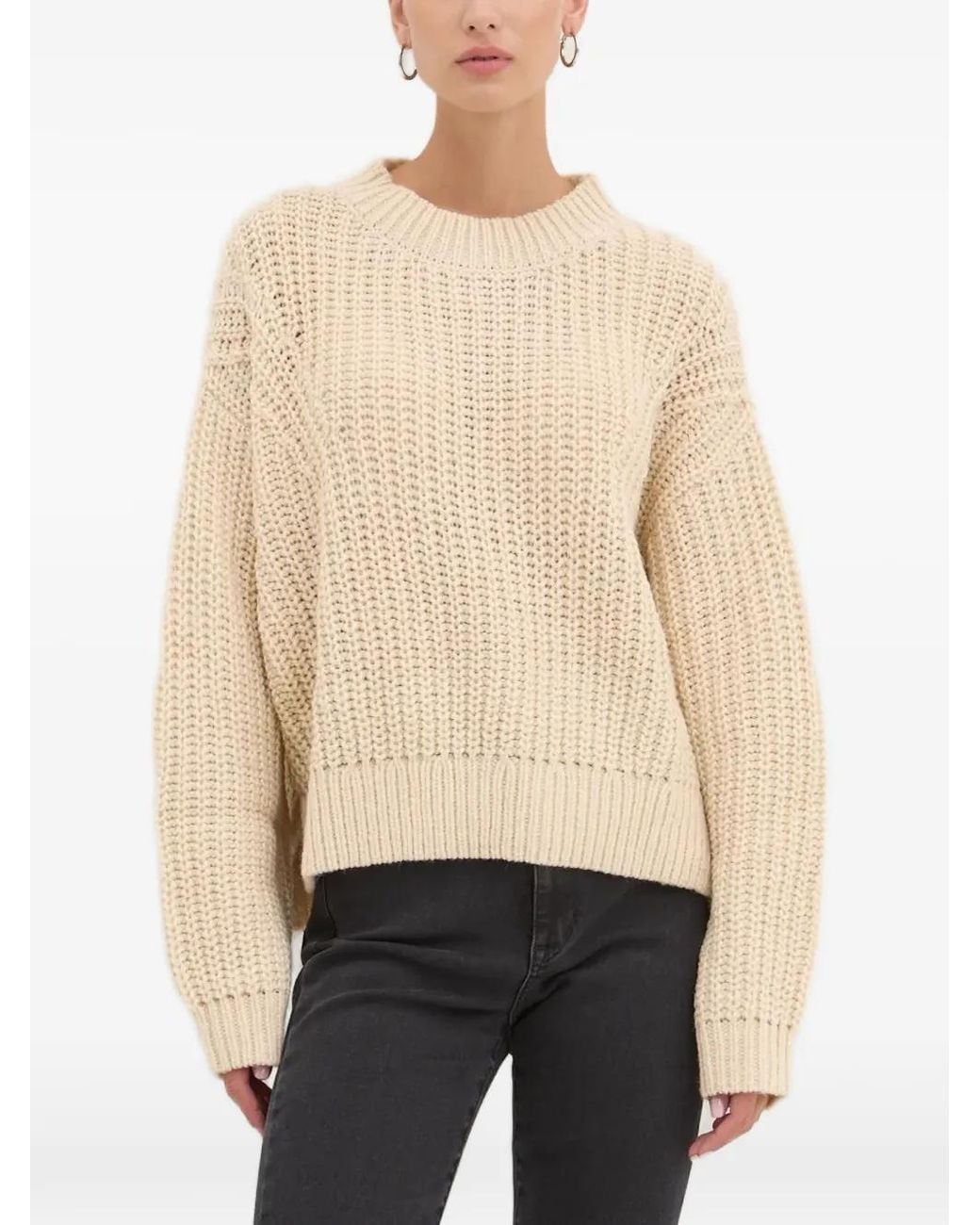 Billabong Natural Chunky-Knit Crew-Neck Sweater