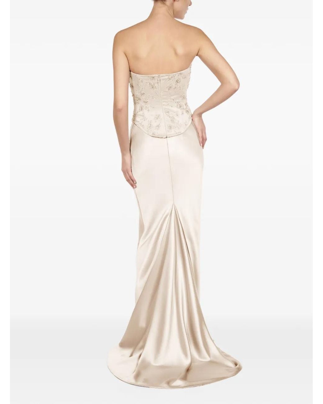 ALEXIA & ANTONIA White Bias-Cut Maxi Skirt