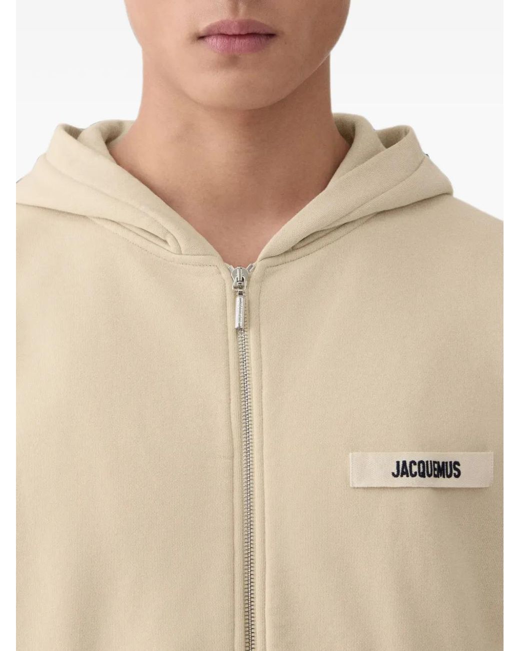 Jacquemus Natural The Gros Grain Zipped Hoodie
