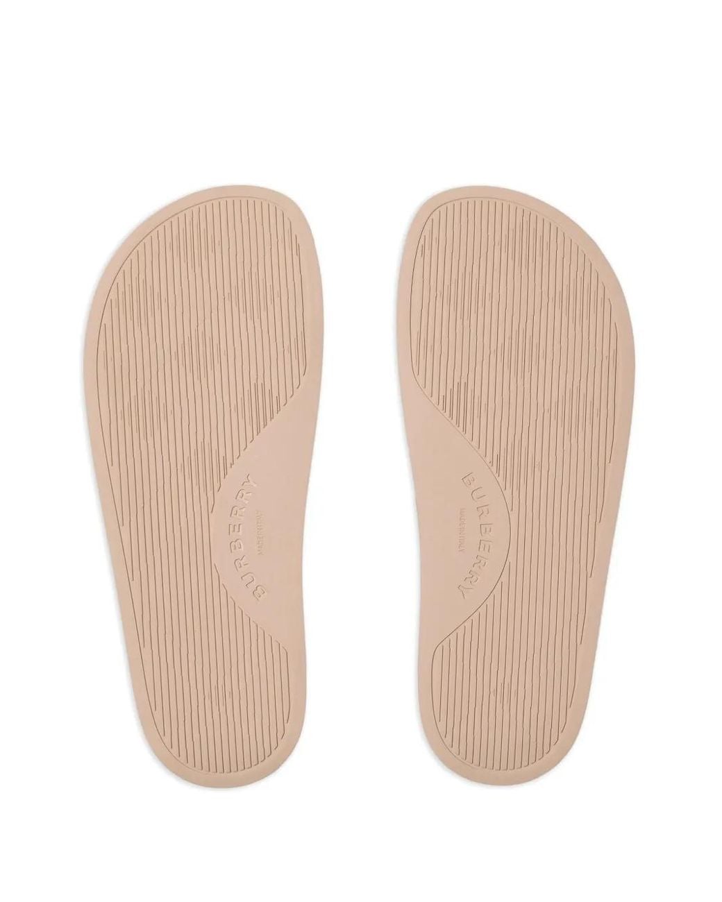 Burberry Natural Pantoletten Mit Karomuster