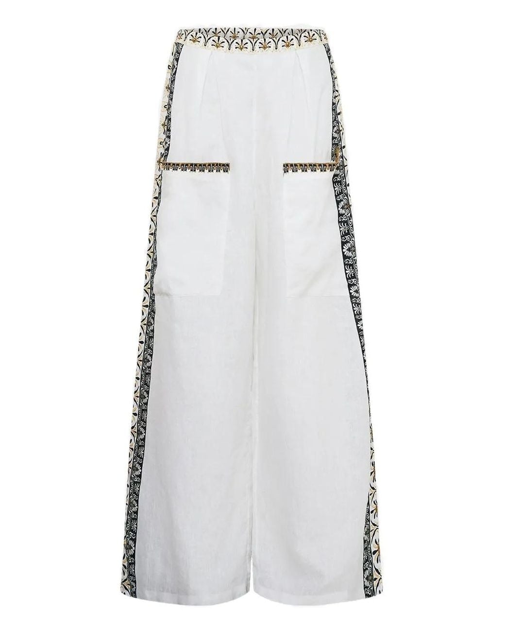 Camilla Gray Temples Of Dendara Wide-Leg Trousers