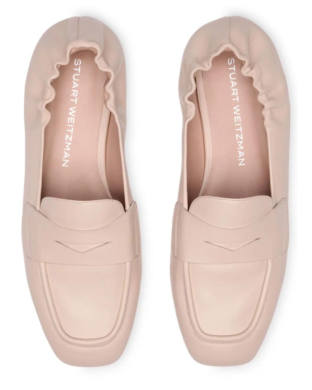 Stuart Weitzman Pink Bryant Elasticated Leather Loafers
