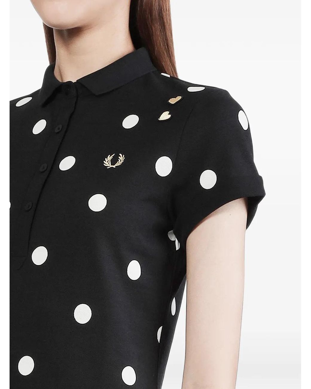 Fred Perry Black Polka-Dot Polo Shirt