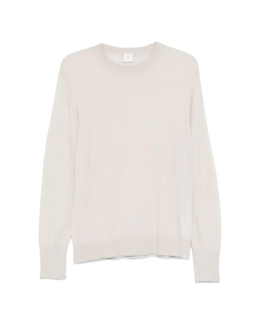 Eleventy White Round Neck Sweater for men
