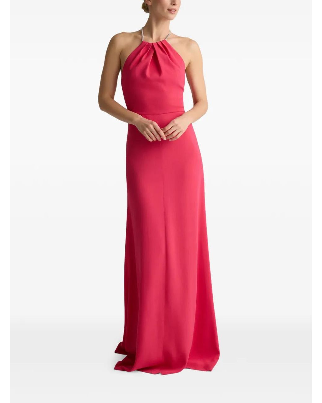 St. John Pink Halter Neck Gown