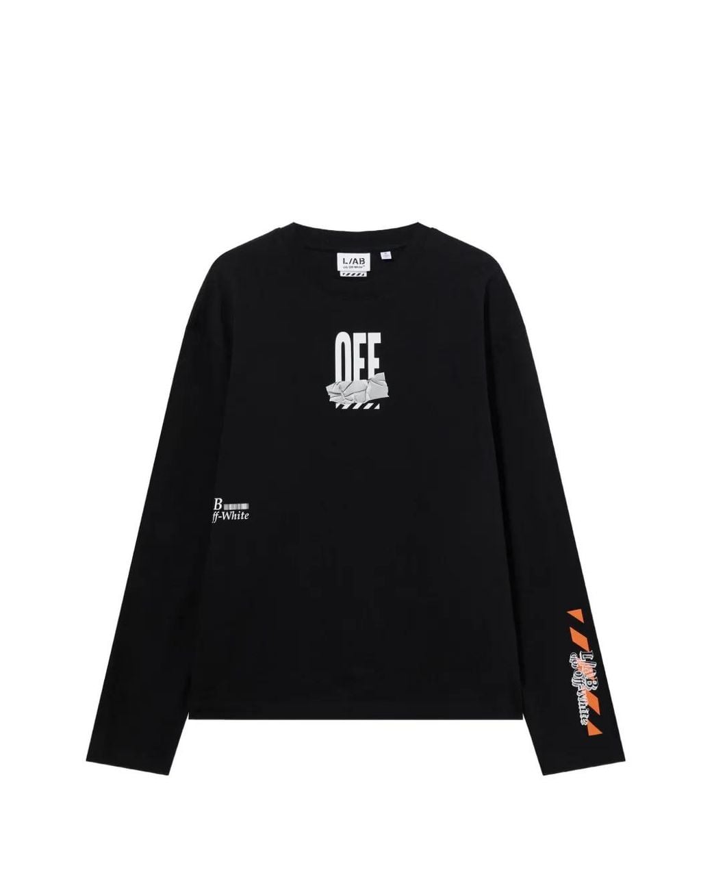 LAB C.O. OFF WHITE Black Off Active Tape Long-Sleeve T-Shirt for men