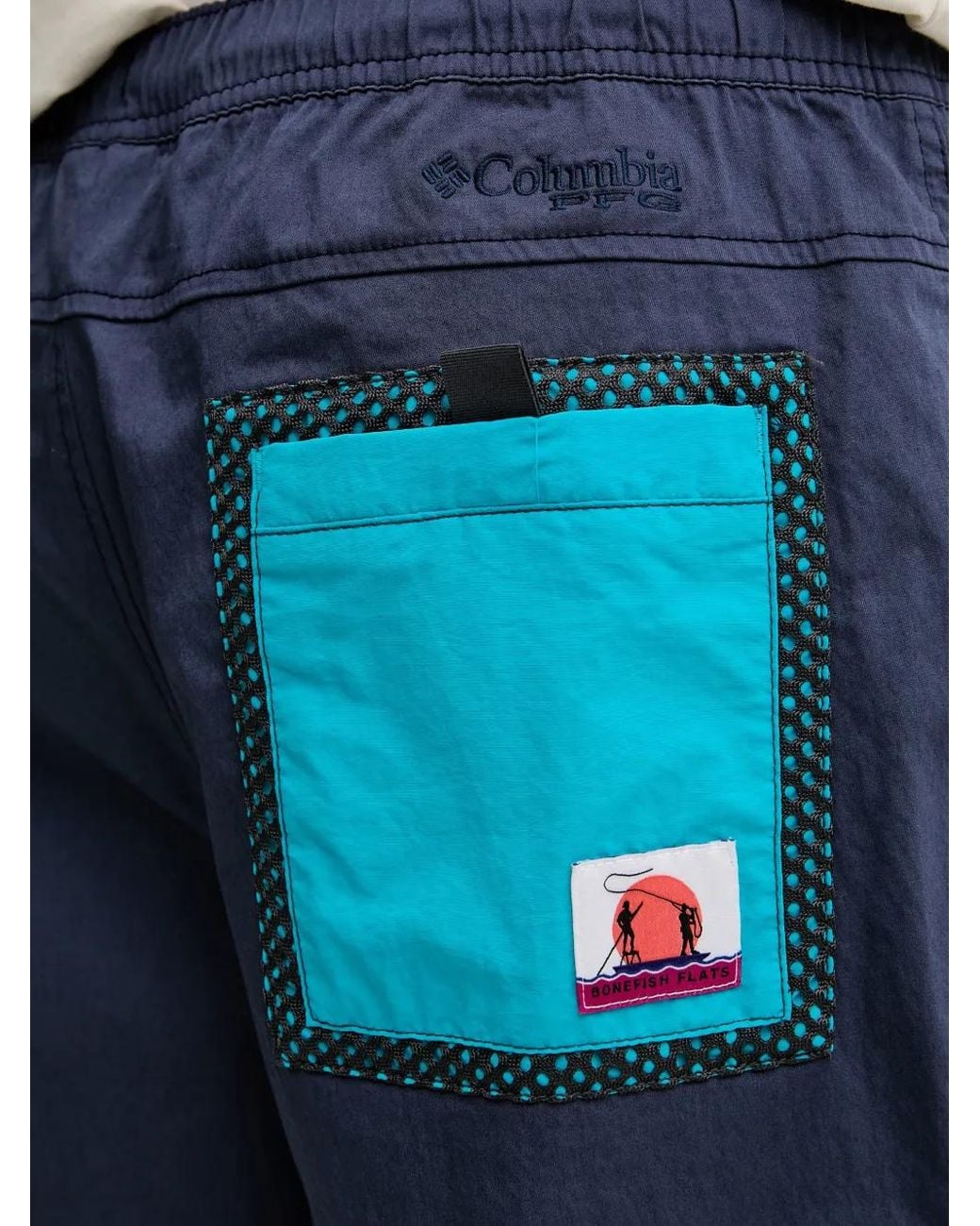 Columbia Blue Short Pfg Bonefish À Taille Élastiquée Et Poche Plaquée for men