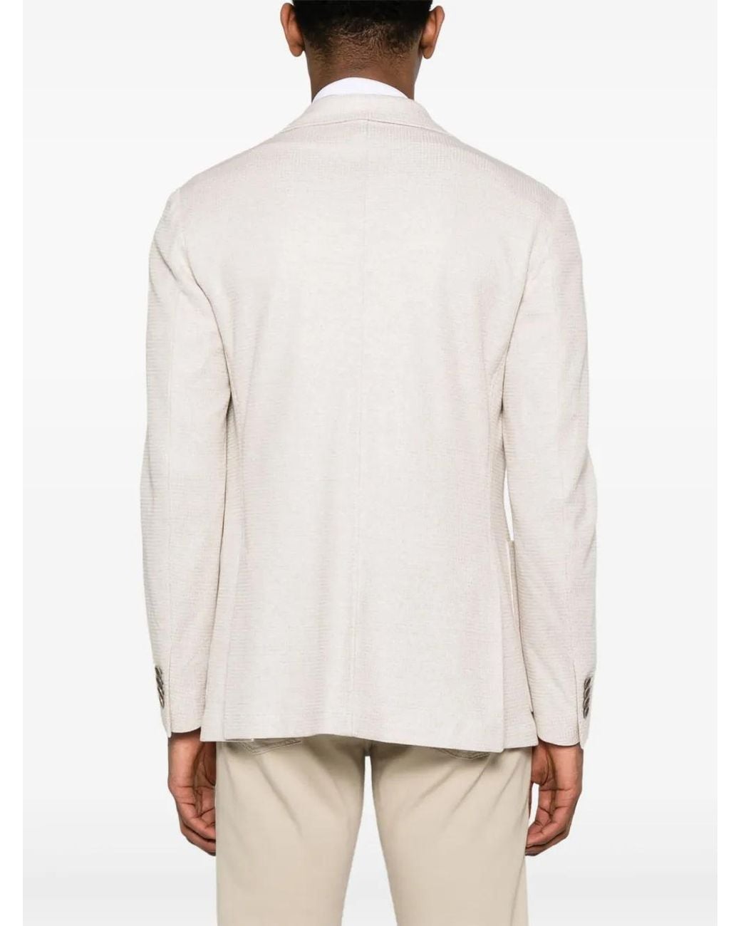 Canali Natural Mélange-Effect Single-Breasted Blazer for men