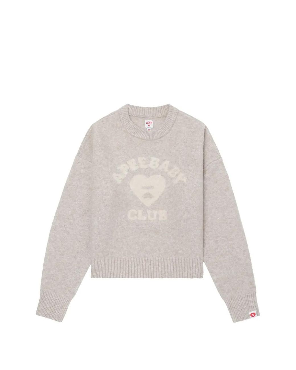 AAPE BY A BATHING AP White Logo-Intarsia Crew-Neck Sweater
