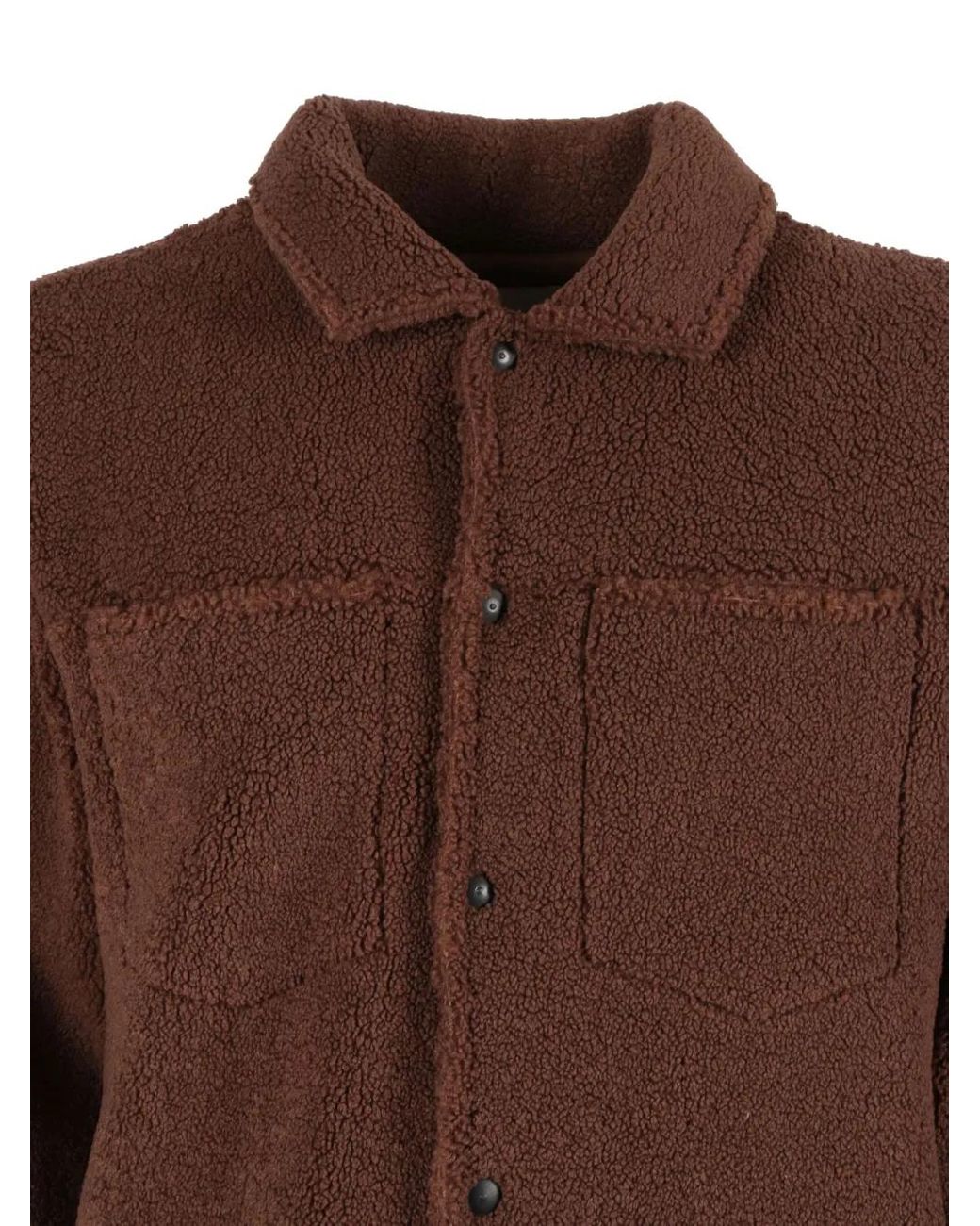 Ballantyne Brown Teddy-Cloth Button-Fastening Jacket for men