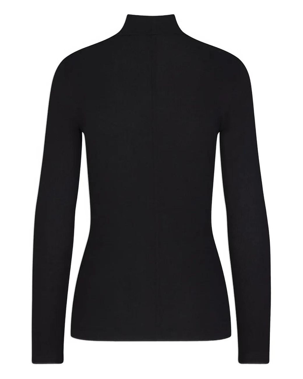 FRAME Black Ribbed High-Neck Top