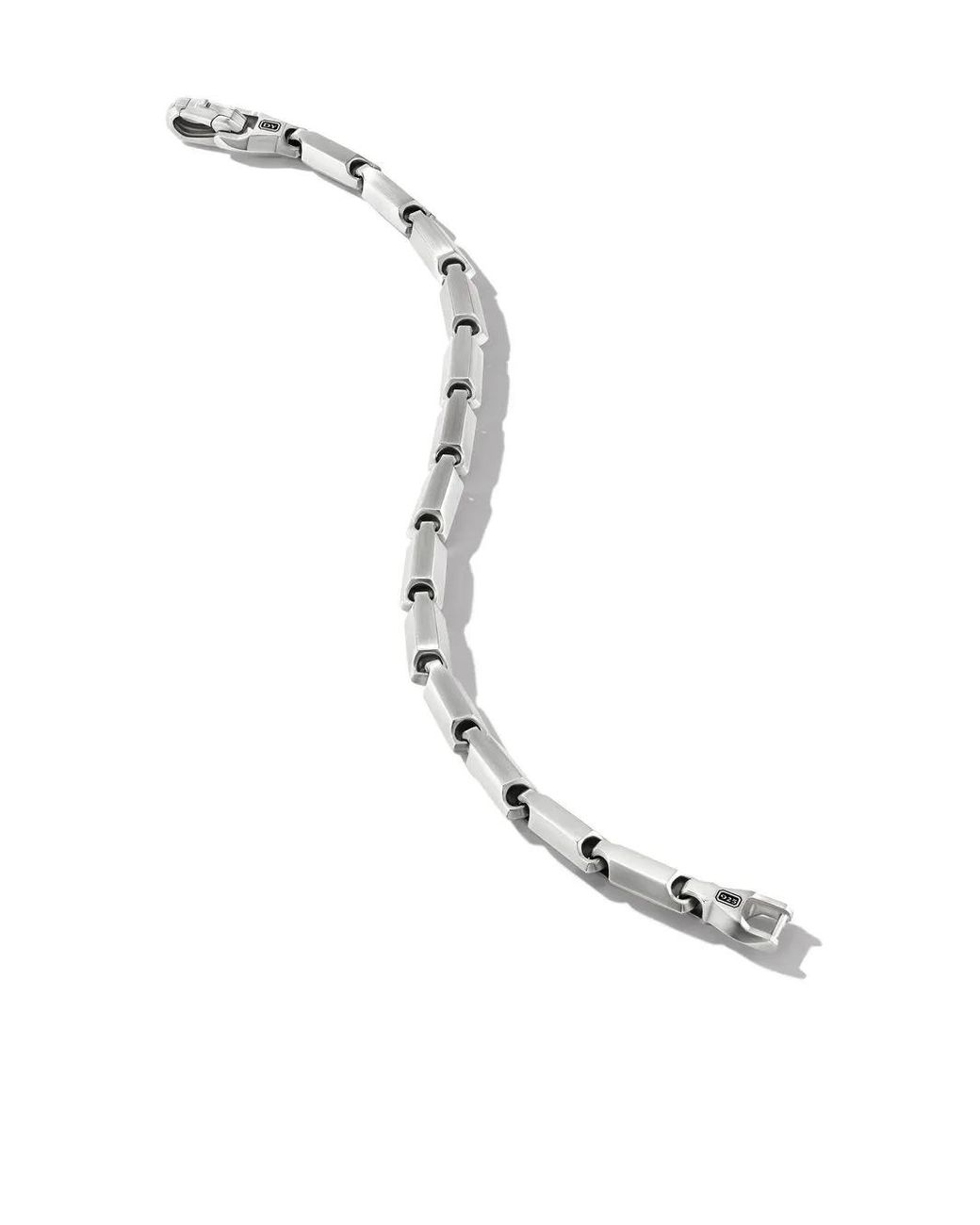 David Yurman White Sterling Faceted Link Bracelet (6Mm) for men
