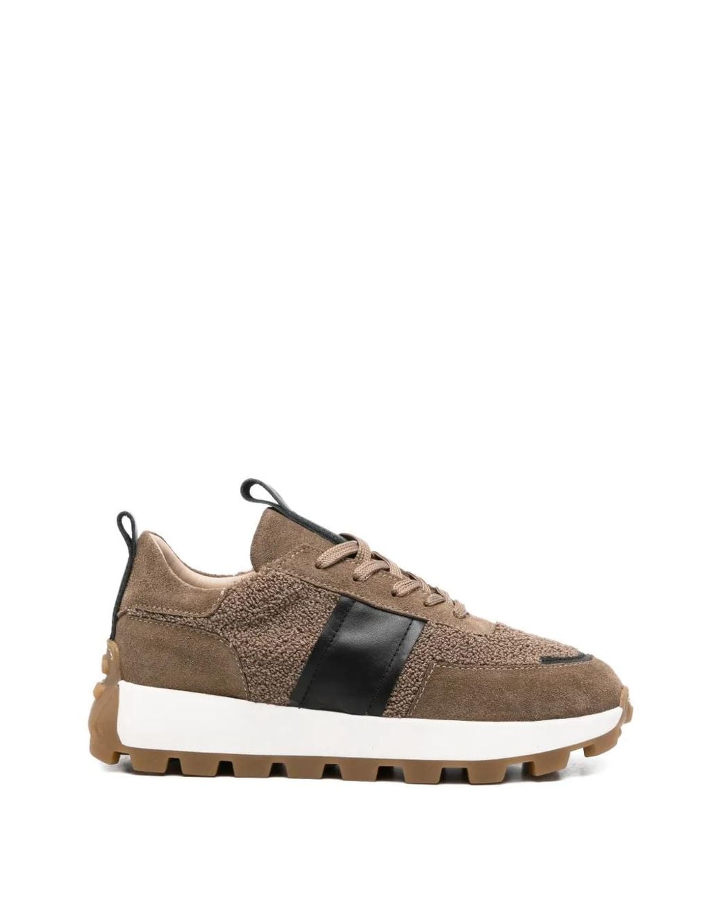 SERGIO MORETTI FIRENZE Brown Stripe-Detail Sneakers