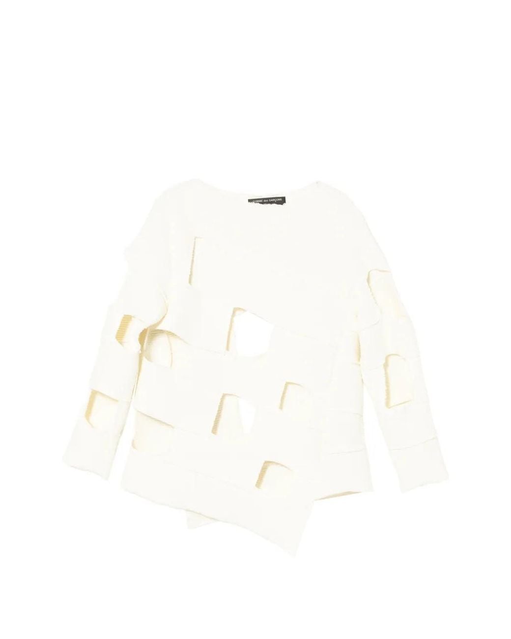 Comme des Garçons White Cut-Out Sweater for men