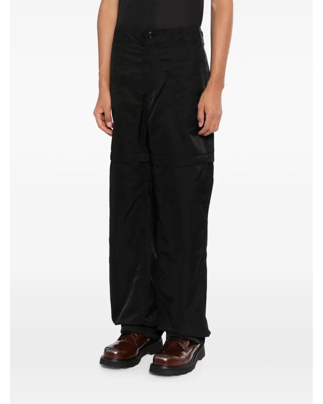 KENZO Black Detachable-Panel Cargo Pants for men