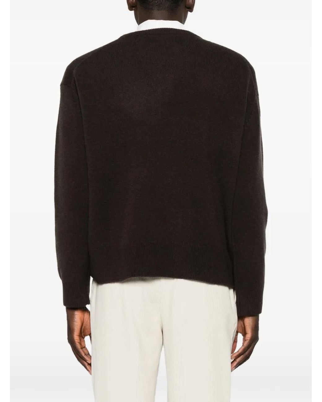 Extreme Cashmere Black Mike Ribbed-Trim Sweater