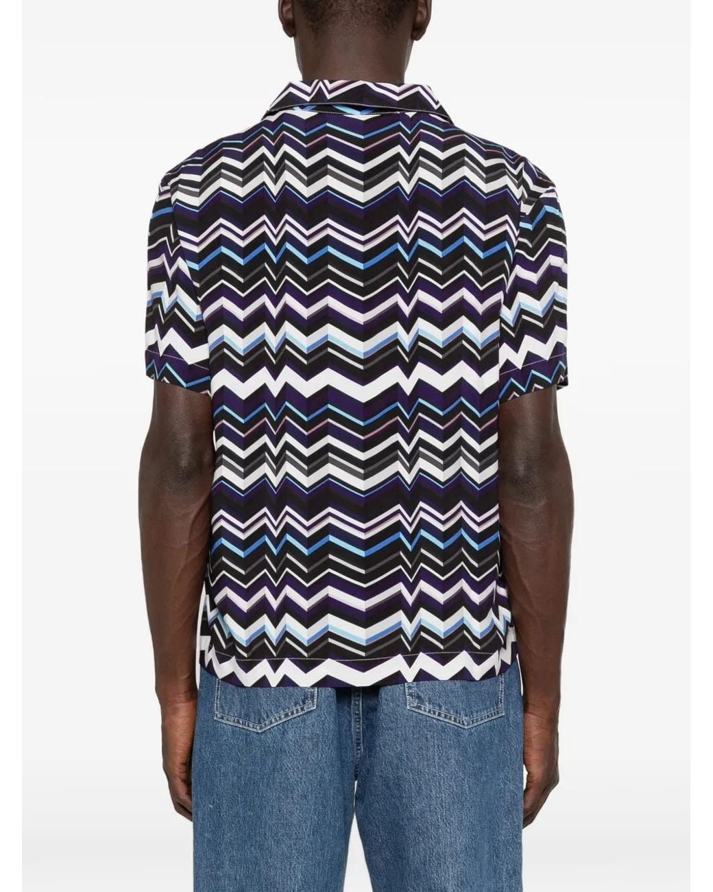 Missoni Blue Zigzag-Print Shirt for men