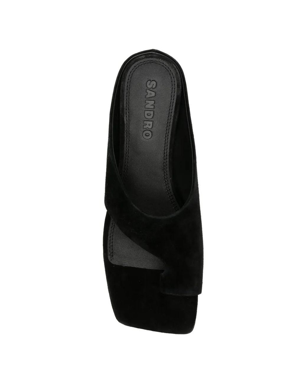 Sandro Black Sandalen Mit Eckiger Kappe