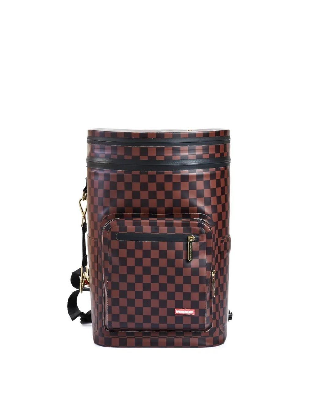 Sprayground Purple Shark Cooler Checkered Backpack for men