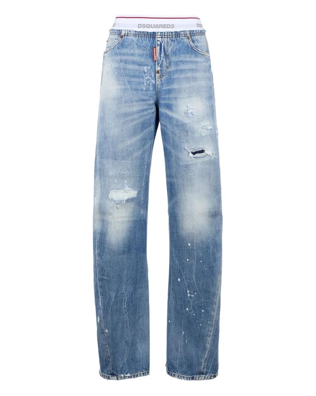 DSquared² Blue Light Undle Loose Twist Jeans