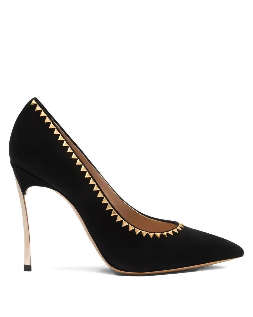 Casadei Black 100Mm Studded Stiletto Pumps
