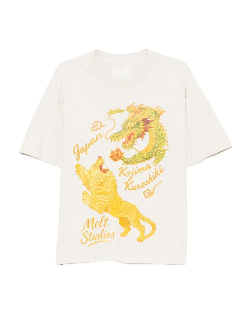 Melt White Graphic-Printed T-Shirt for men