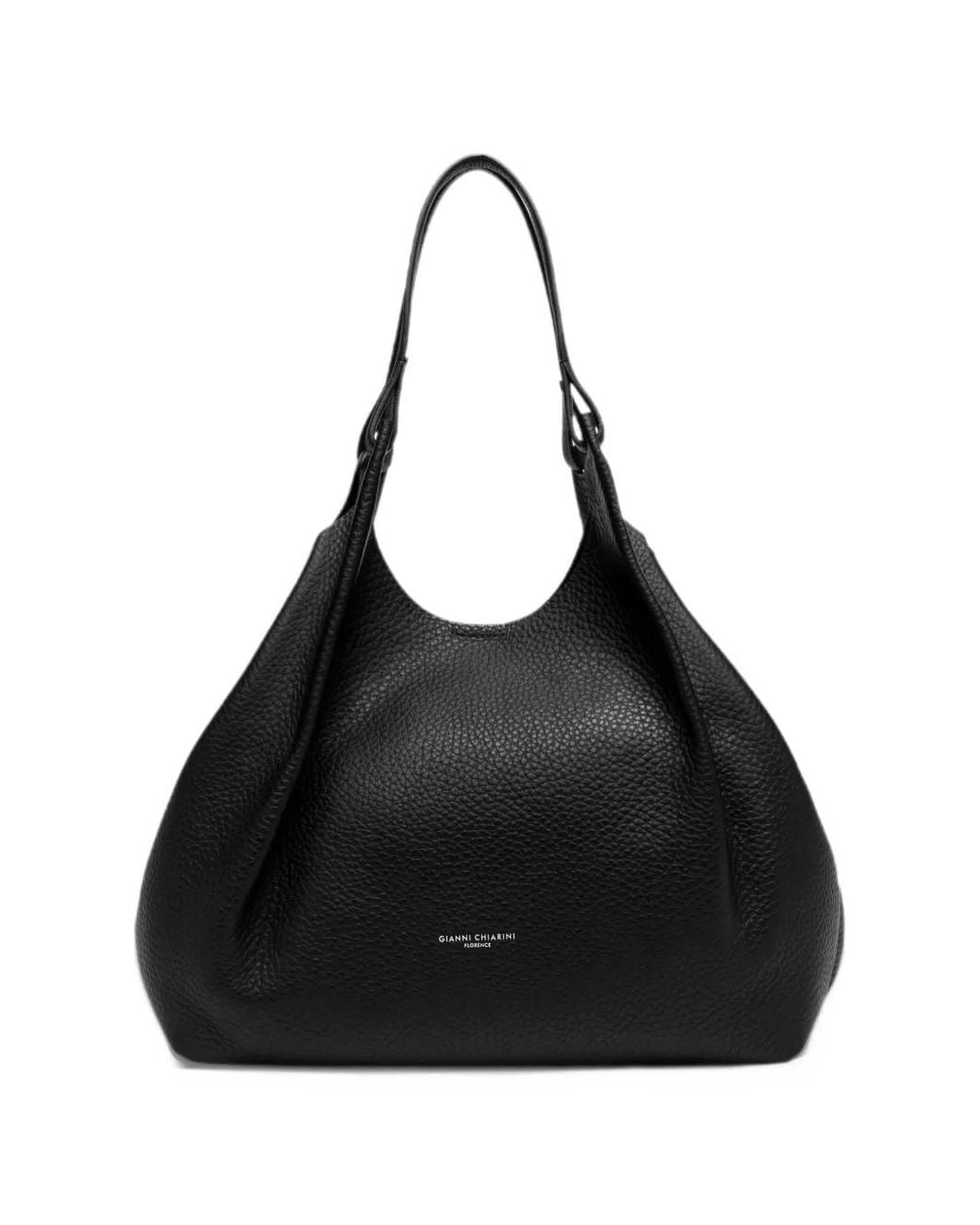 Gianni Chiarini Black Large Dua Leather Tote Bag
