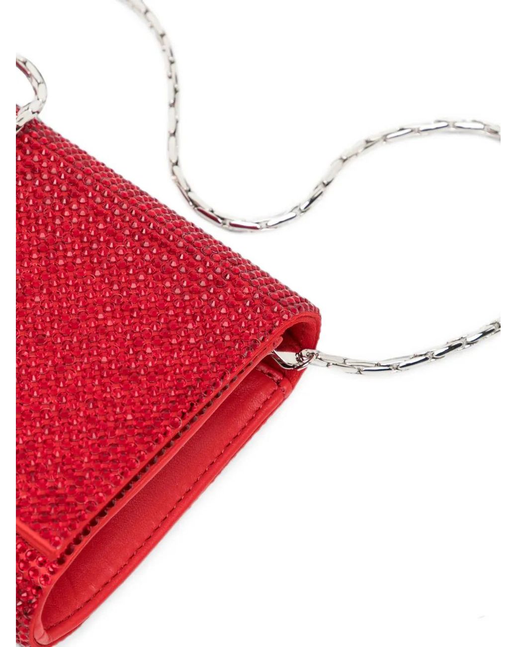 Rene Caovilla Red Pochette À Ornements En Cristal