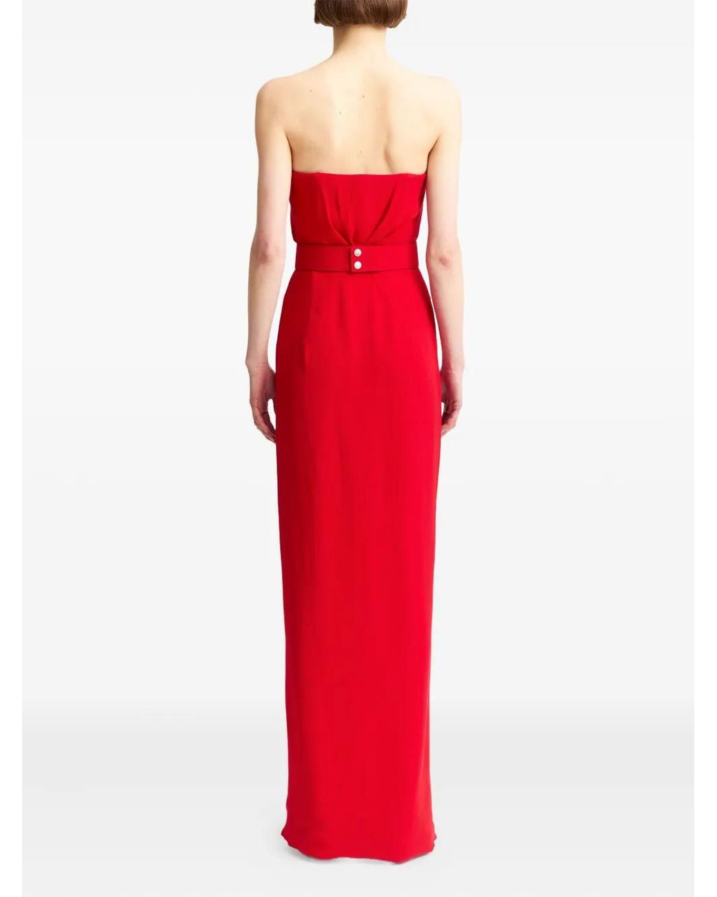 16Arlington Red Aeta Strapless-Belted Maxi Dress