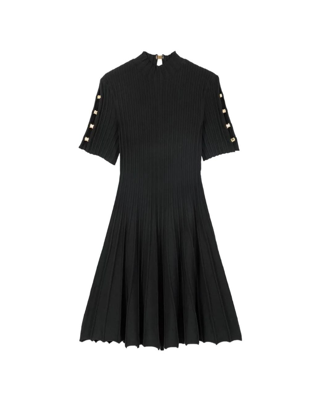 Maje Black Short Knit Dress