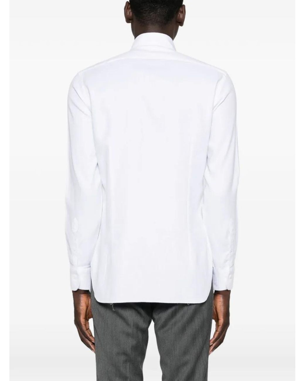 Barba Napoli White Cotton Shirt for men