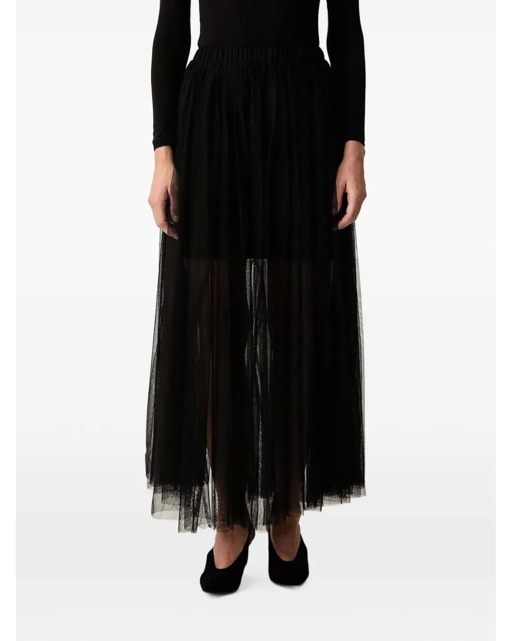 Twinset Black Long Tulle Skirt