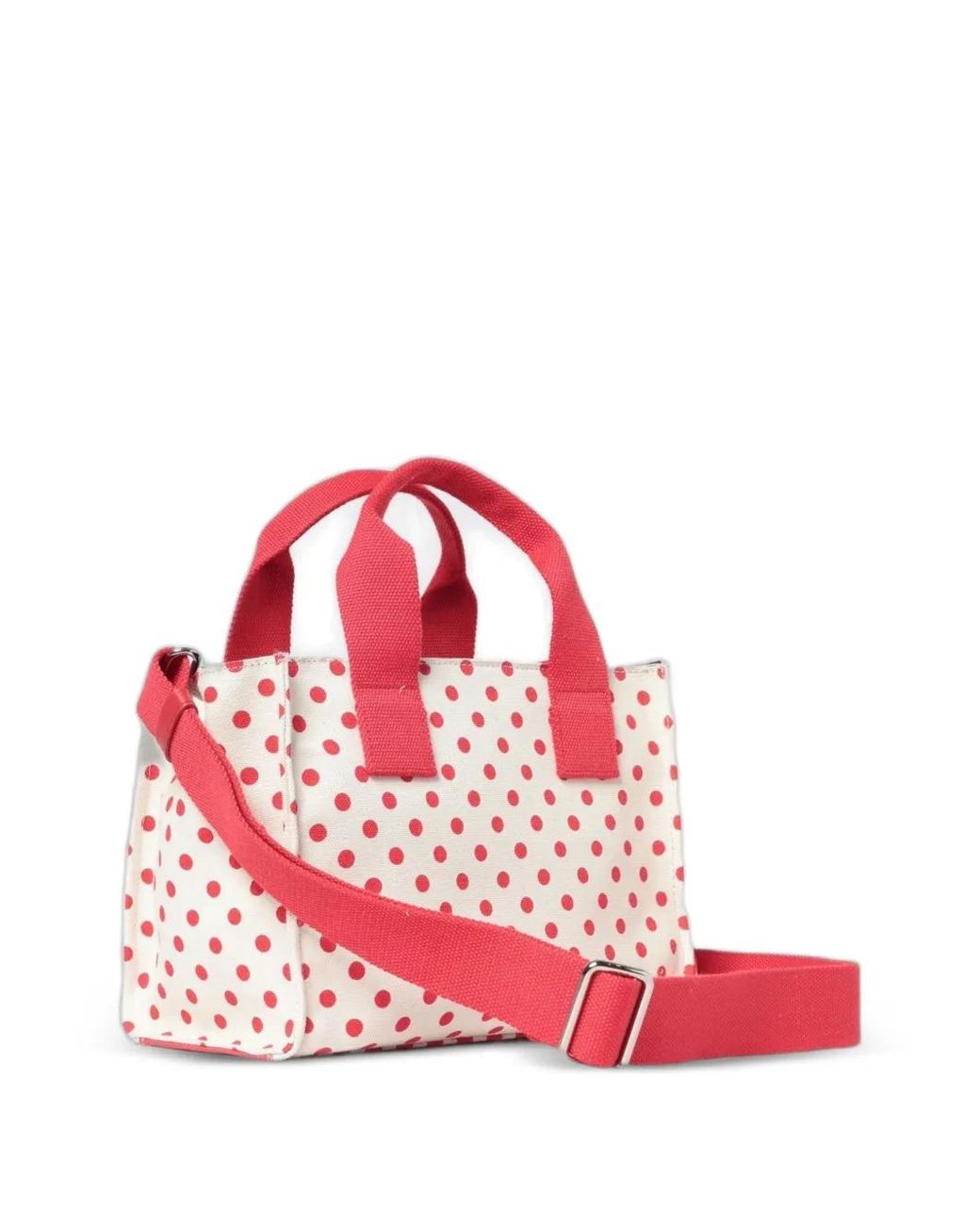 MSGM Red Striped Polka-Dot Shoulder Bag